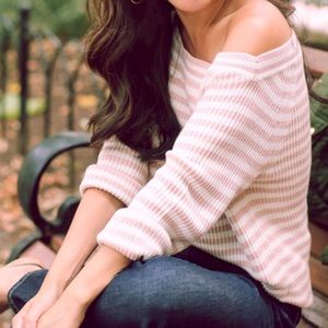 J. Crew Relaxed Boatneck Striped Sweater Beach Top